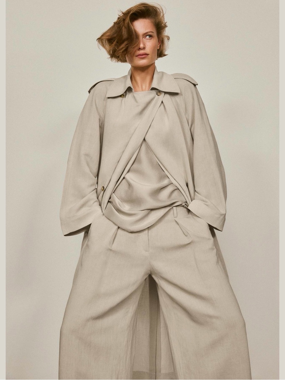 Massimo Dutti -Zara 
Oversize linen blend trench coat LIMITED EDITION